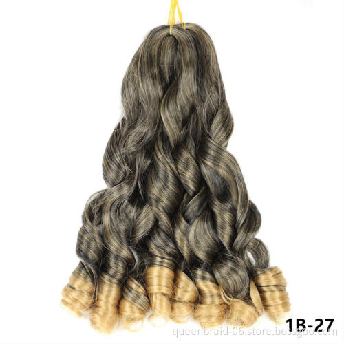 20Inch Loose Wave Spiral Curls Synthetic Crochet Braids Hair Extensions Pre Stretched Braiding Hair For Black Women Hair